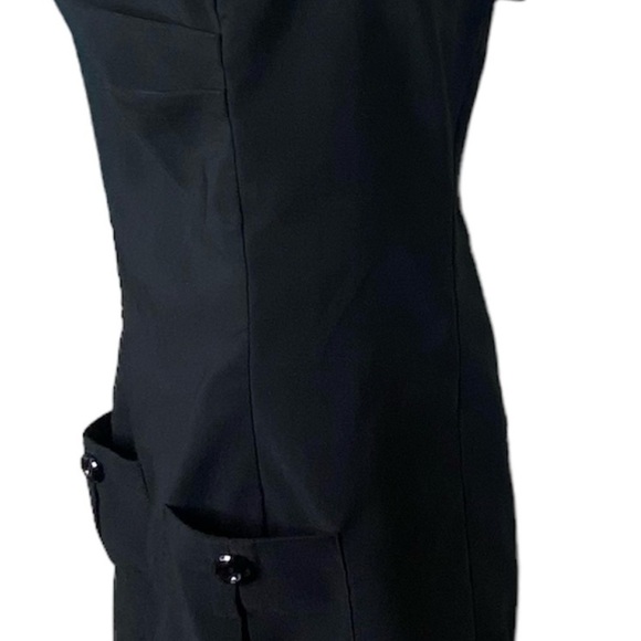 Dots Juniors A-Line Dress S Black Sweetheart Neckline Pockets Knee Length LBD - Picture 9 of 13